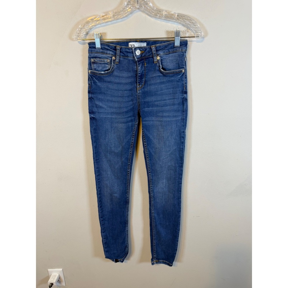 Zara Womens Skinny Jeans Lyocell Blend Blue Size 4